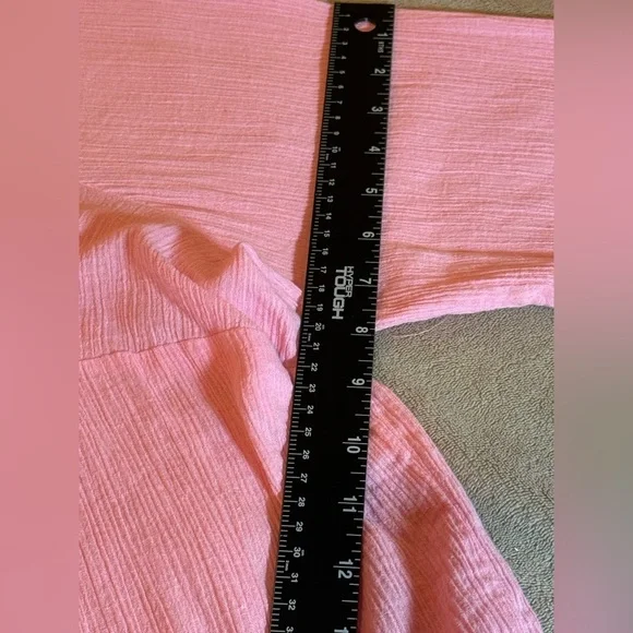 Appleseeds Pink Tunic w/Embroidered Lace Yoke Fabric Natural Wrinkle Size 2X - Picture 10 of 11